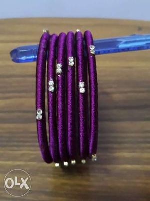 Silk Thread Bangles (purple) Size: 2.6 Customized