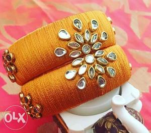 Two Brown Silk Threads Bangles