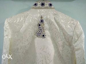 White Colour Sherwani. Only one time use in marriage.