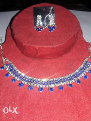 Women's Silver And Red Beaded Necklace