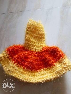 Yellow And Red Crochet Dress