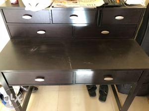 Black Wooden 3-drawer Console Table