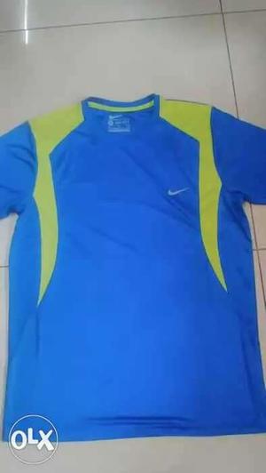Blue And Green Nike Crew-neck Shirt