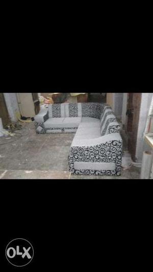 Brand new grey and white corner sofa set