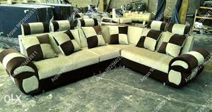Brown And Gray Corner Sofa set