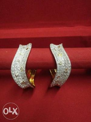 CZ Dimond bengles with golden plated