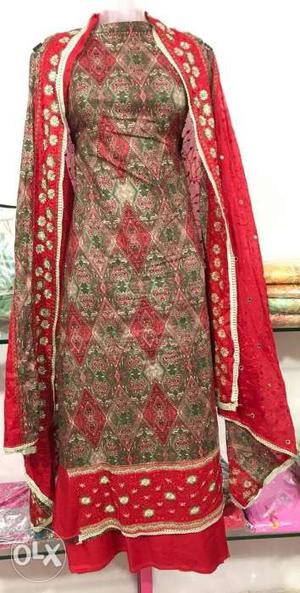 Designer pure cotton suits with embroidery work.