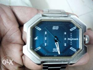 Fastrack men's watch. Silver strap. Scratchless