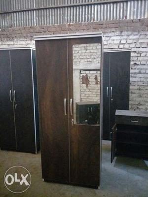 Free delivery Brown Wooden Wardrobe With Mirror size 2.5x6