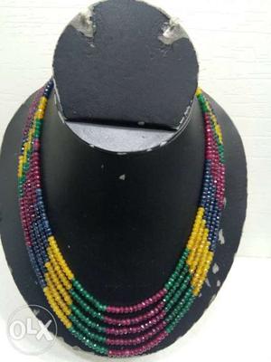 Green, Red, And Black Beaded Necklace