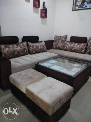 L shape sofa set, 8 months old only in excellent condition.