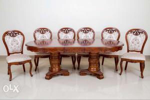 Oval Dining Table With Wooden Base And Chairs