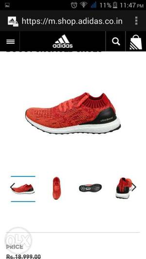 Red And White Running Shoe