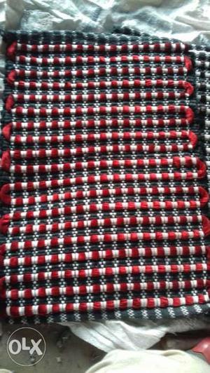 Red, White, And Black Textile