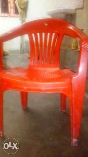 Red Wooden Chair With Table