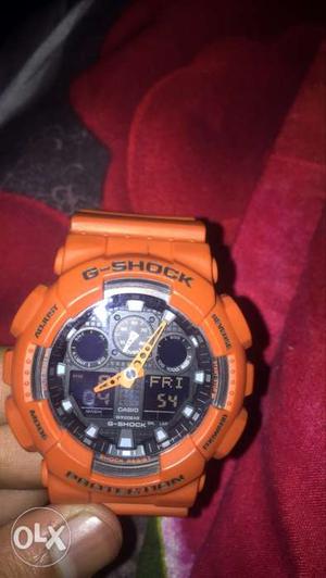 Round Orange Casio G-Shock Digital Watch