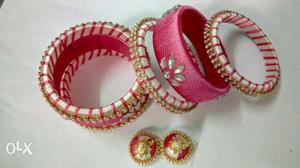 Silk Thread Bangles And Jhumkas Earrings