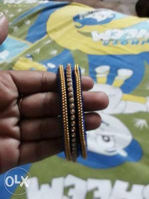 Silk thread bangles.. dark blue.. size: 2.8