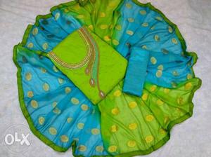 Teal And Green Sari Dress