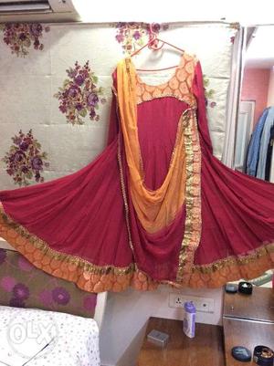 Type- Anarkali (180 degrees) Colour- Brick red