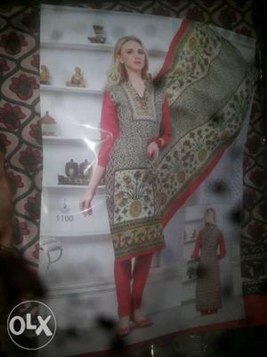 Women's Red And White Traditional Dress