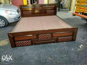 Wooden Bed size 4-6 without box with storage 