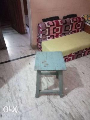 Wooden stool good condition with paint gray