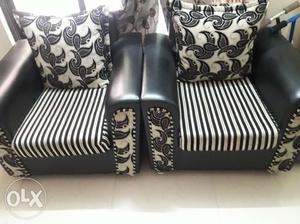 3 seater and 2 one seater Black Sofa for sale