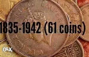 BI (British India)  total 61 coins set