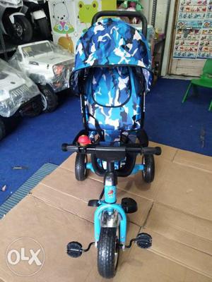Baby's Blue, Black, And White Camouflage Trike