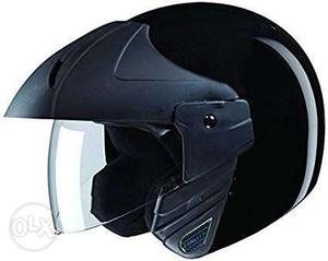 Black And Gray Open-face Helmet