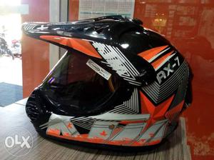 Black, Orange, And Gray AX-7 Full-face Helmet