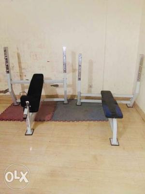 Black-and-white Incline And Decline Bench Press Machines
