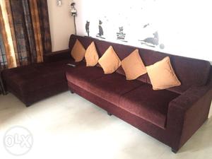 Chocolate Brown 4 seater L Shape (Right) lounger