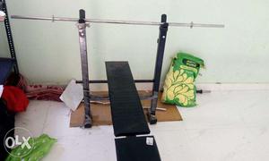 Gym set, less used, bench press, 2 dumb bells, 2 rods, 30kg
