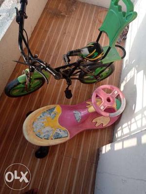 Kids cycle and magic car for sell.