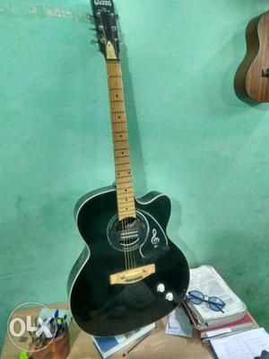 Large Box Black Acoustic Guitar; D'Addario Strings