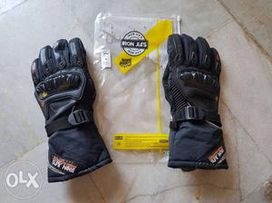 Pair Of Black Motorcycle Gloves