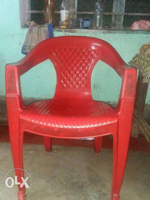 Red And Brown Plastic Rocking Chair