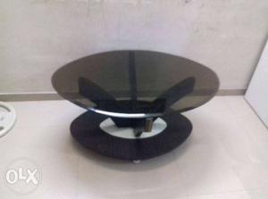 Round Black Wooden Coffee Table