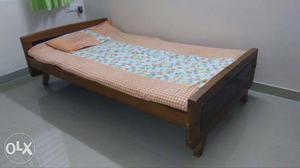 Teak cot without matress. size is 44 by 75 inches