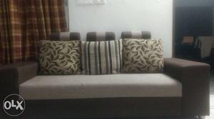 Two 3 seater sofas with one lounger