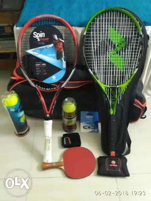 Two Handled Lawn Tennis Rackets Artengo Tr990 and Nivea Ti 3