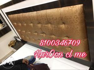 Upholstered Tufted Brown Headboard