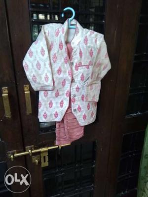 2yr boy White And Pink Pajama Set