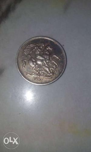 A silver old indian coin