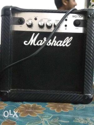 Black And Gray Marshall Guitar Amplifier and speaker