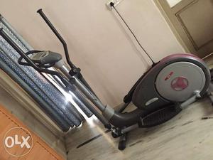 Elliptical cross trainer with visual display and