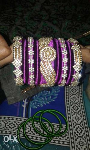 Home made silk thread bangle at low price size
