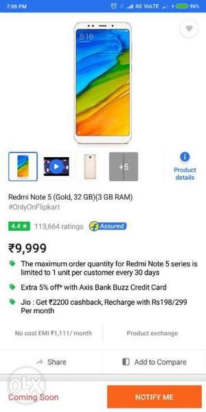 Mi note  gb new phone only 2 month